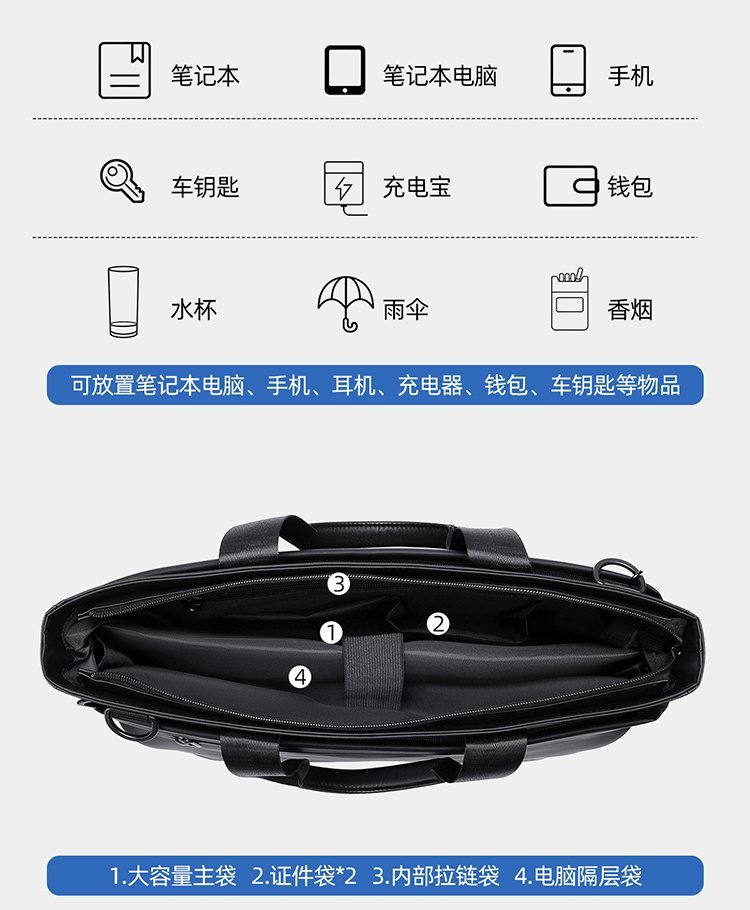 Custom Laptop Briefcase Bag for Business and Daily Use — 10